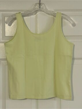 Leggiadro Vintage Light Green Cotton Lycra Blend Tank Top XL